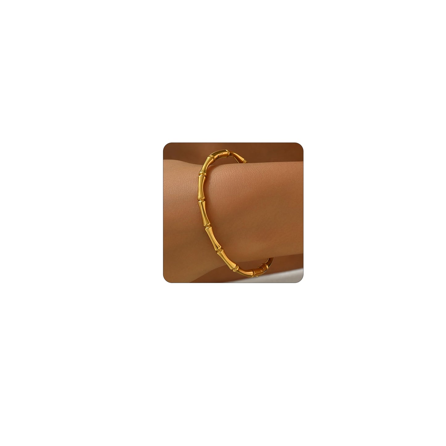Gold bracelet for Women 18K Gold Plated Bamboo Watch Band Star Labyrinth Bangle Bracelets Dainty Stainless Steel Jewelry Gifts