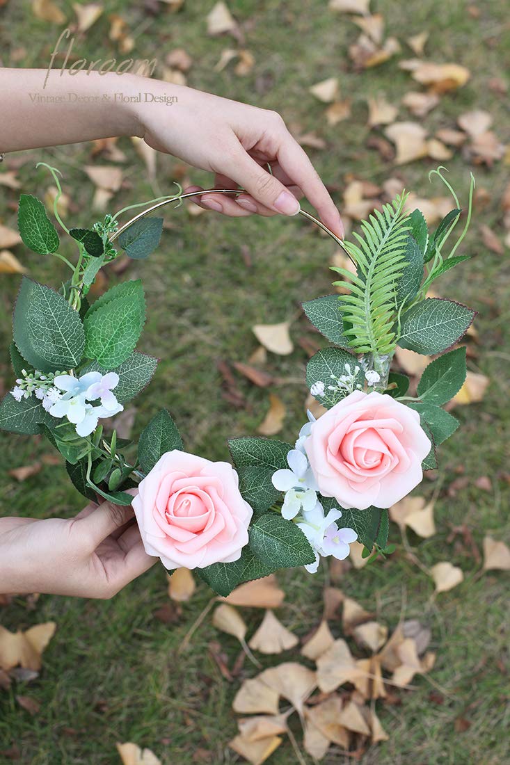 Floroom Artificial Flowers 25pcs Real Looking Ivory Foam Fake Roses with Stems for DIY Wedding Bouquets White Bridal Shower Centerpieces Arrangements Party Tables Decorations