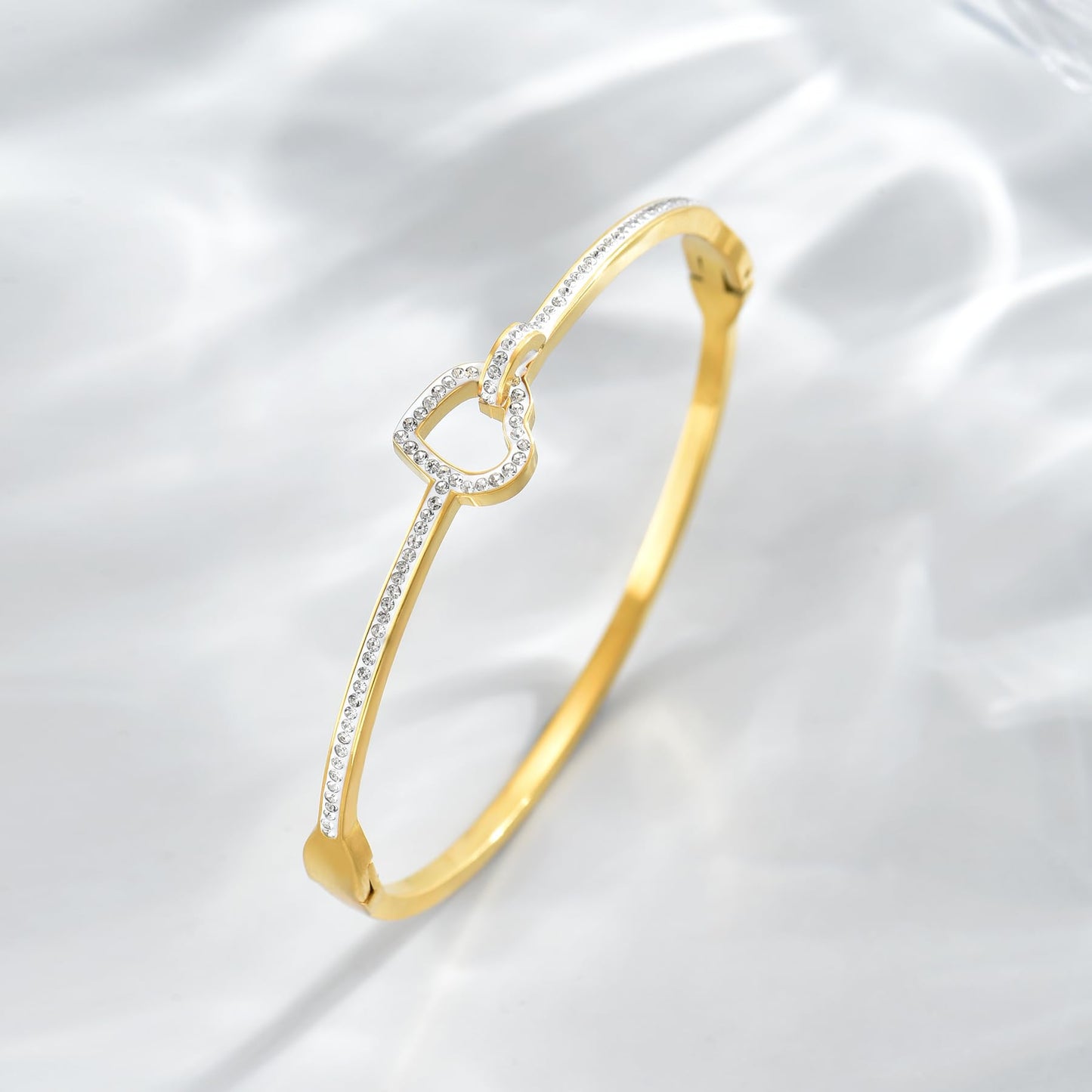 Gold bracelet for Women 18K Gold Plated Bamboo Watch Band Star Labyrinth Bangle Bracelets Dainty Stainless Steel Jewelry Gifts