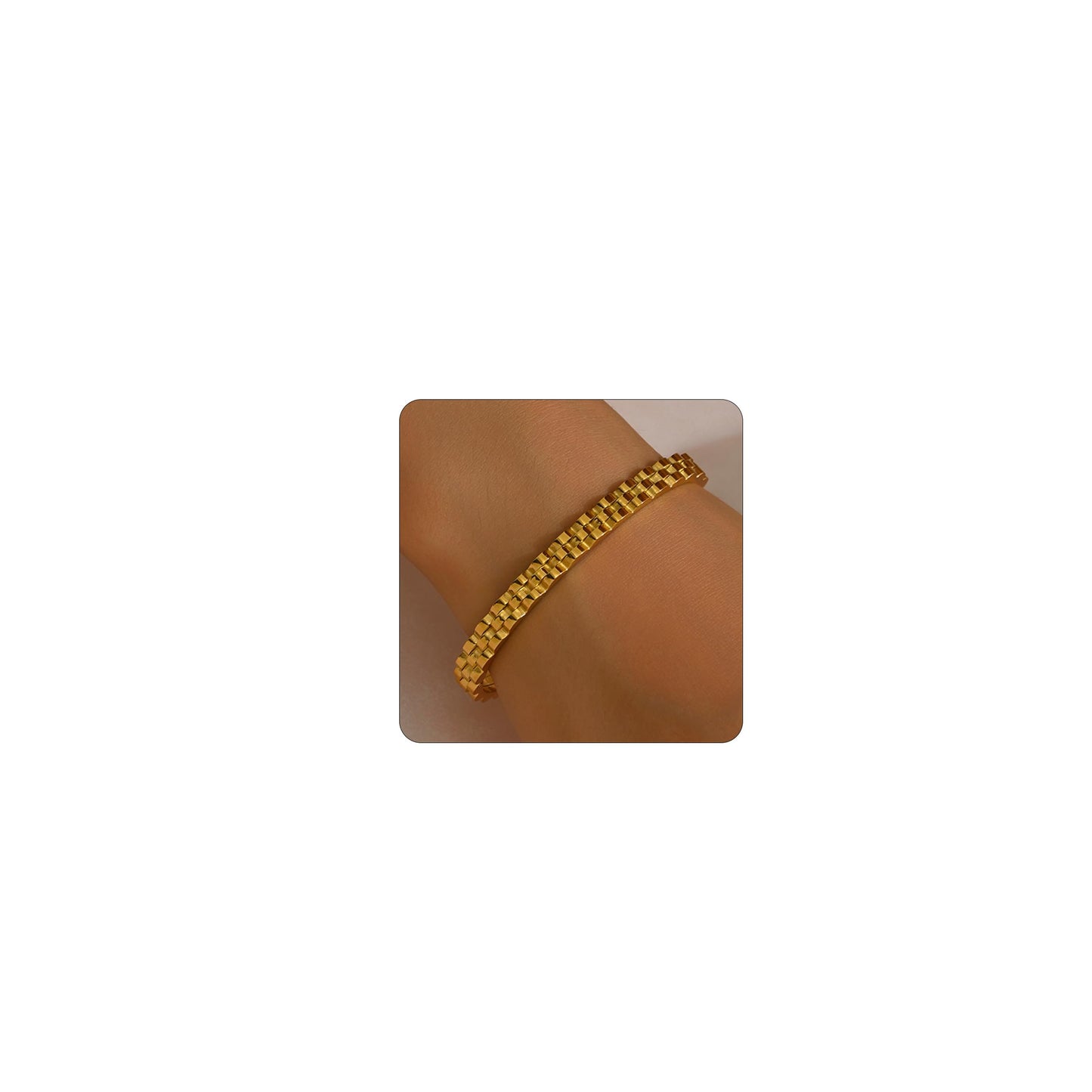 Gold bracelet for Women 18K Gold Plated Bamboo Watch Band Star Labyrinth Bangle Bracelets Dainty Stainless Steel Jewelry Gifts