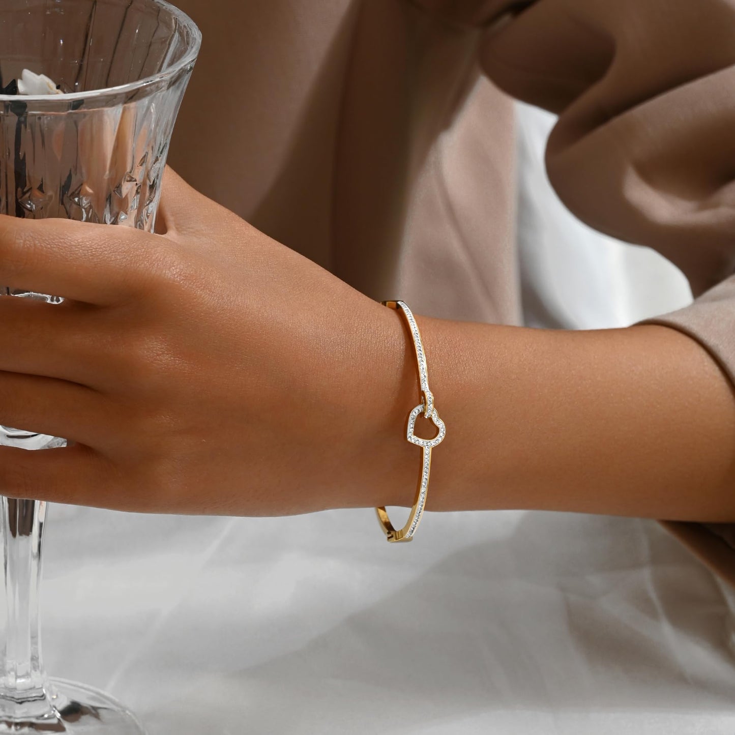 Gold bracelet for Women 18K Gold Plated Bamboo Watch Band Star Labyrinth Bangle Bracelets Dainty Stainless Steel Jewelry Gifts