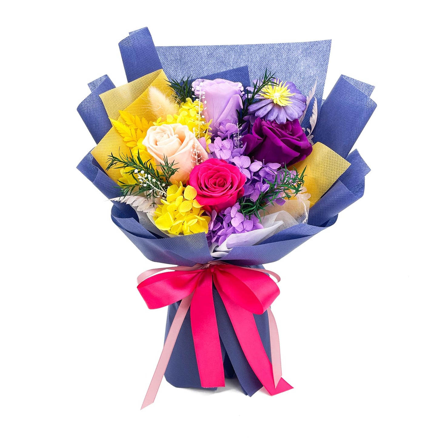 QOEAZY Preserved Flowers Bouquet with Gift Box, Purple Flowers for Delivery Prime, Birthday Flowers for Women Mom Grandma, Flowers Gifts for Valentine's Day, Mother's Day, Anniversary, Christmas