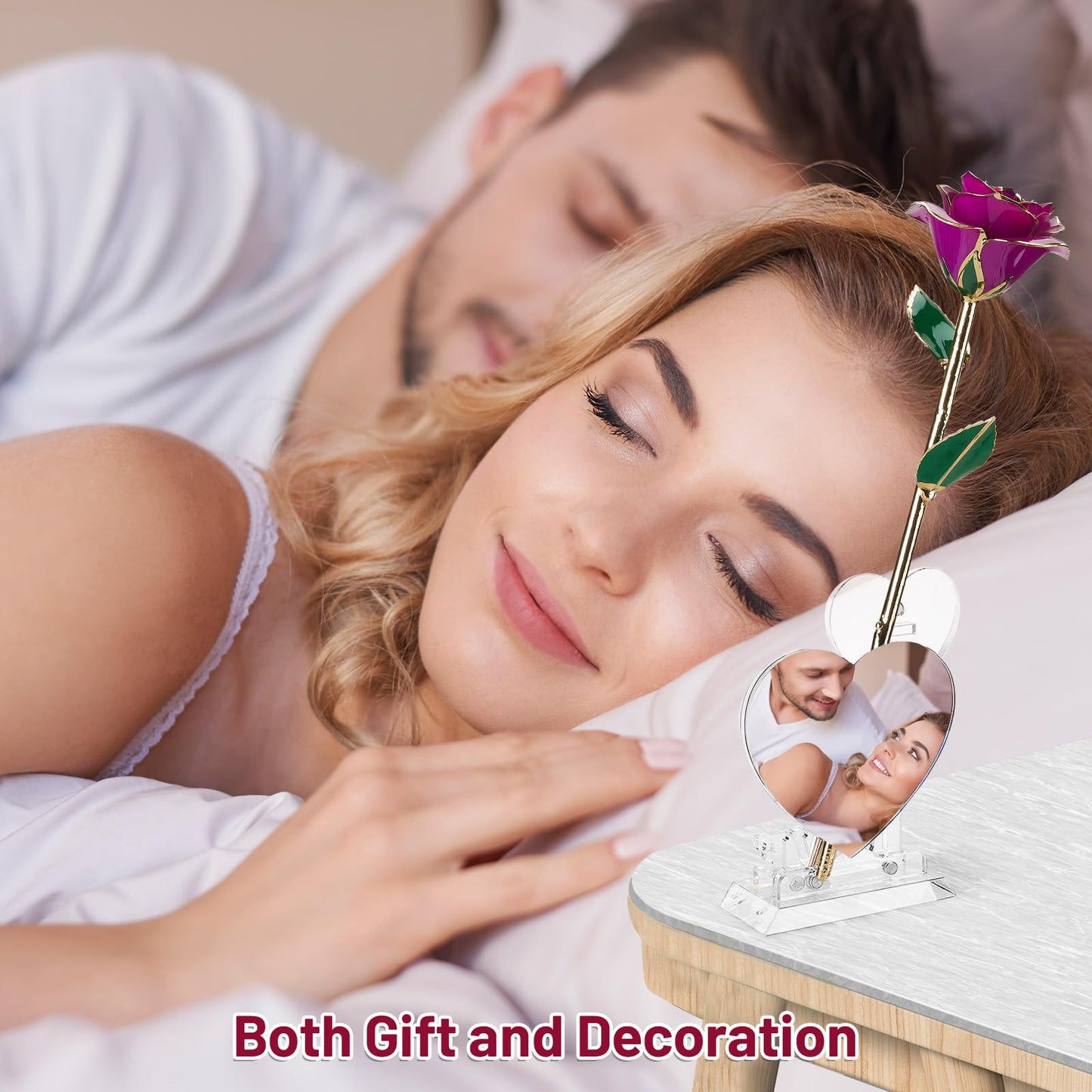 Gold Dipped Real 24K Gold Rose, 1 Pack Infinity Flower Decor Hand Dipped in 24K Romantic Rose Gifts for Women in Her Wife Girlfriend Birthday Anniversary Valentines Mothers Day Christmas(Gold)