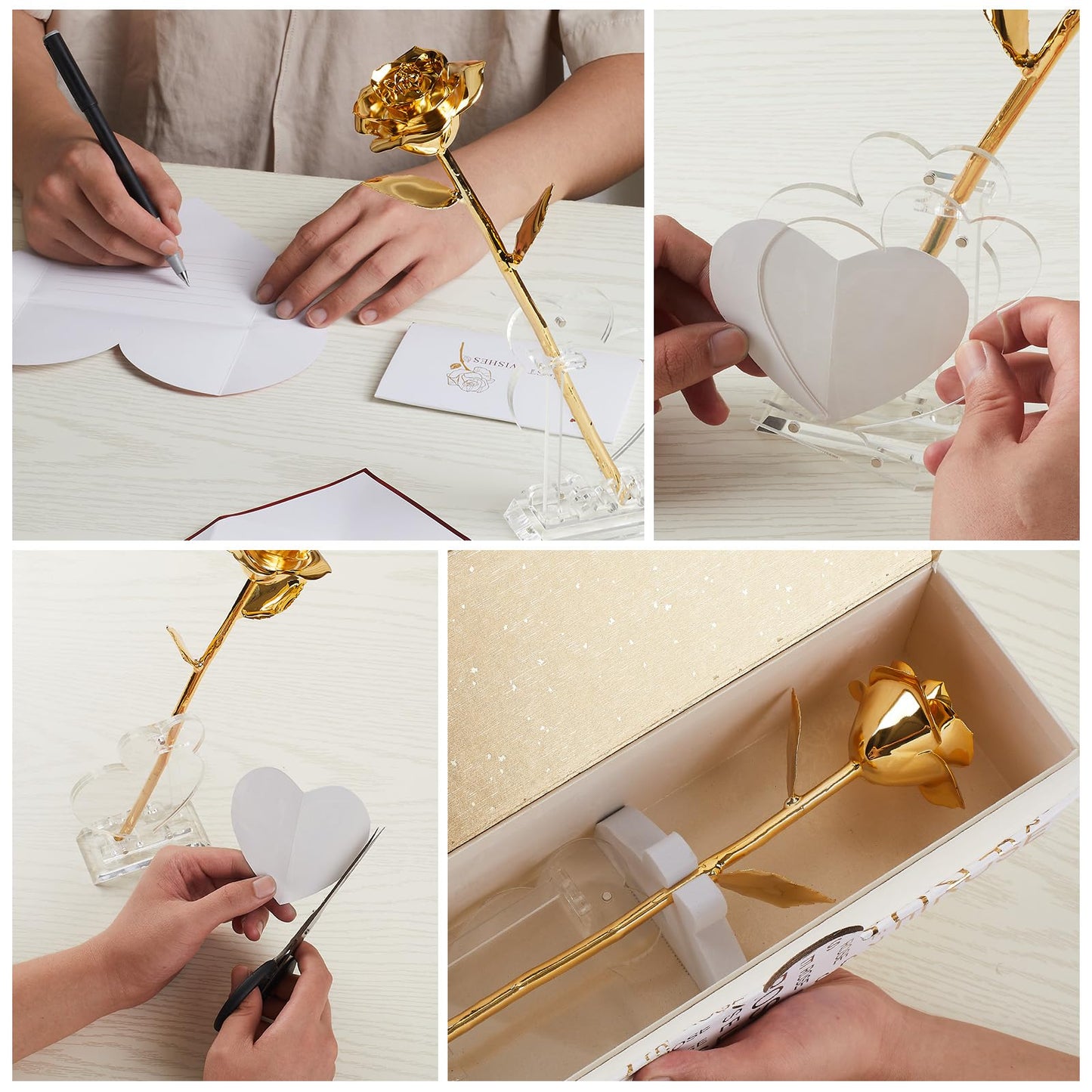 Gold Dipped Real 24K Gold Rose, 1 Pack Infinity Flower Decor Hand Dipped in 24K Romantic Rose Gifts for Women in Her Wife Girlfriend Birthday Anniversary Valentines Mothers Day Christmas(Gold)