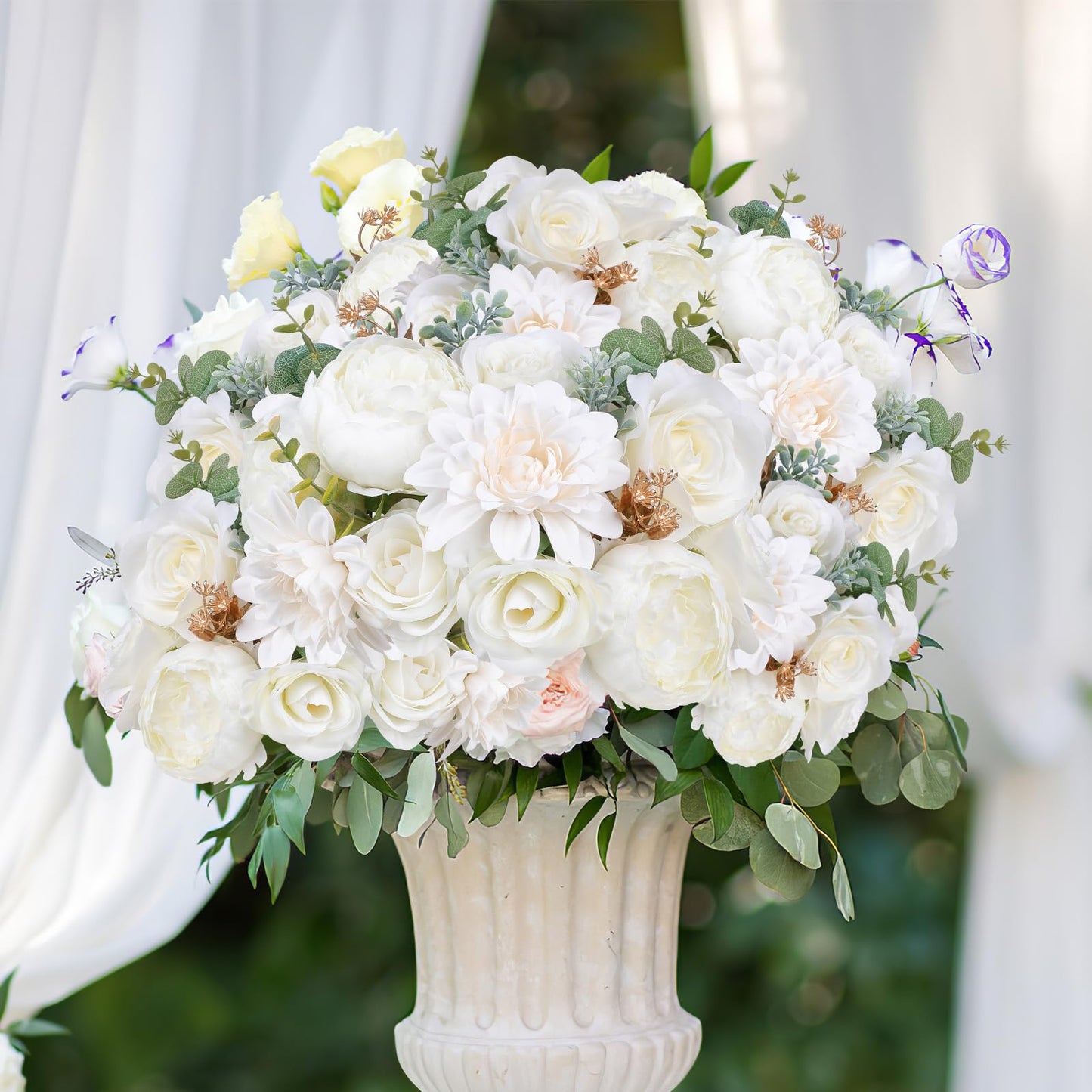 Rose Artificial Flowers Combo Fake Flowers Pink Roses Silk Flowers with Stems for DIY Bridal Wedding Bouquets Centerpieces Arrangements Table Party Baby Shower Home Decor (Champagne Pink)