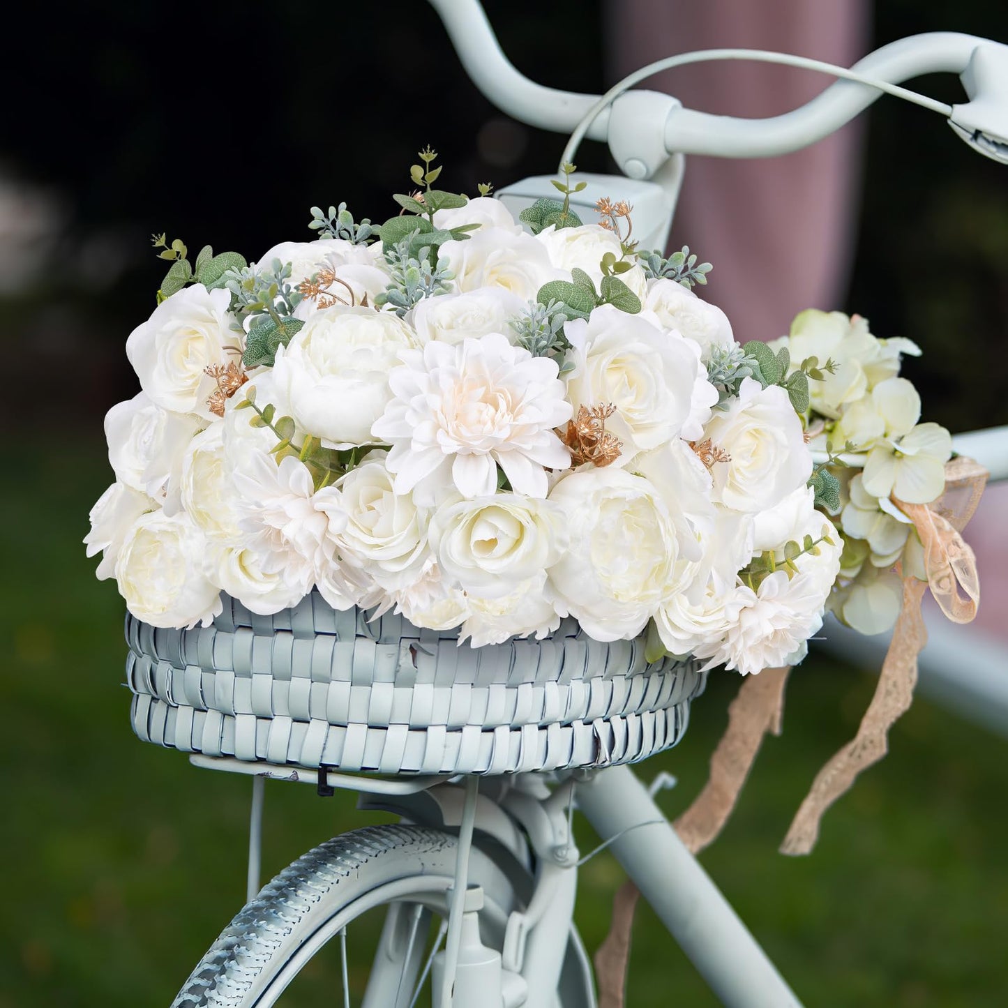 Rose Artificial Flowers Combo Fake Flowers Pink Roses Silk Flowers with Stems for DIY Bridal Wedding Bouquets Centerpieces Arrangements Table Party Baby Shower Home Decor (Champagne Pink)