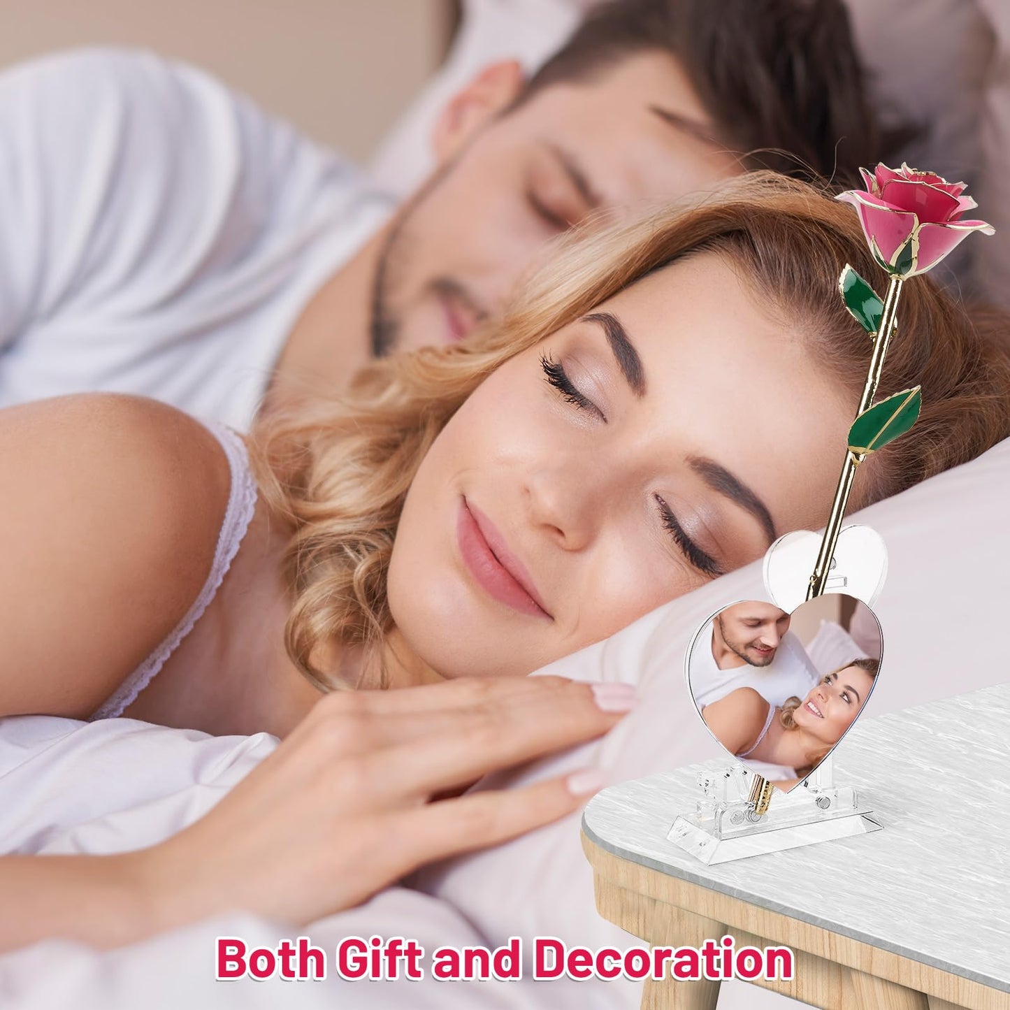 Gold Dipped Real 24K Gold Rose, 1 Pack Infinity Flower Decor Hand Dipped in 24K Romantic Rose Gifts for Women in Her Wife Girlfriend Birthday Anniversary Valentines Mothers Day Christmas(Gold)