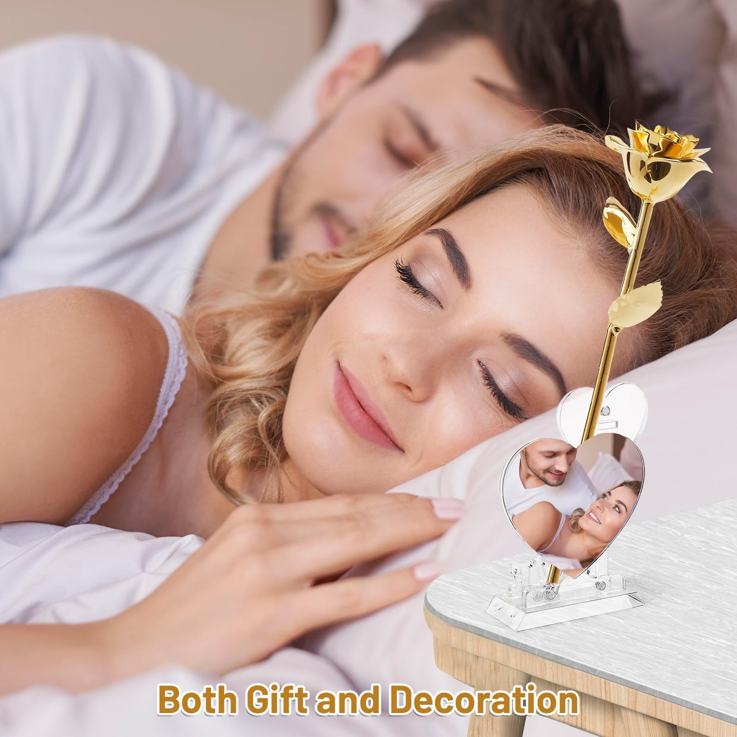 Gold Dipped Real 24K Gold Rose, 1 Pack Infinity Flower Decor Hand Dipped in 24K Romantic Rose Gifts for Women in Her Wife Girlfriend Birthday Anniversary Valentines Mothers Day Christmas(Gold)