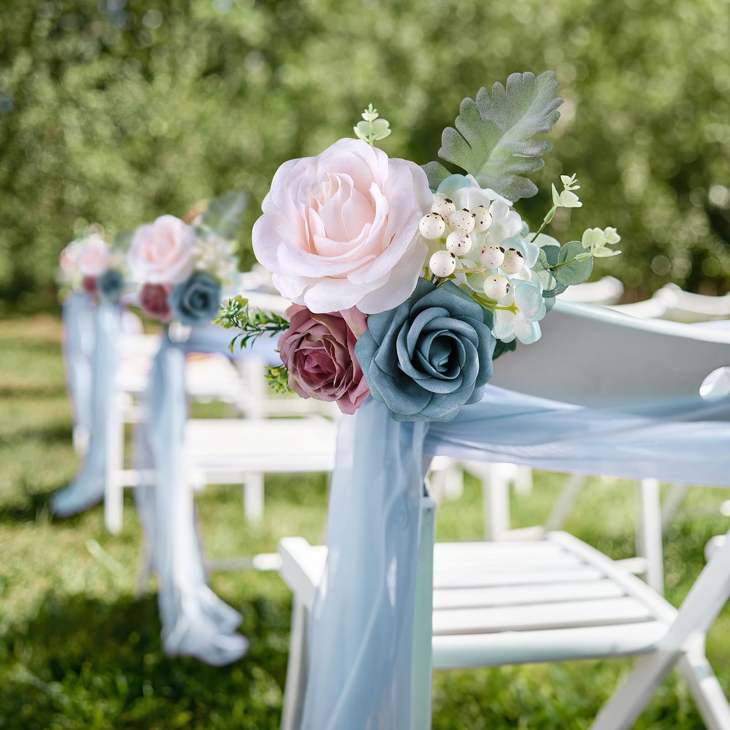 Rose Artificial Flowers Combo Fake Flowers Pink Roses Silk Flowers with Stems for DIY Bridal Wedding Bouquets Centerpieces Arrangements Table Party Baby Shower Home Decor (Champagne Pink)