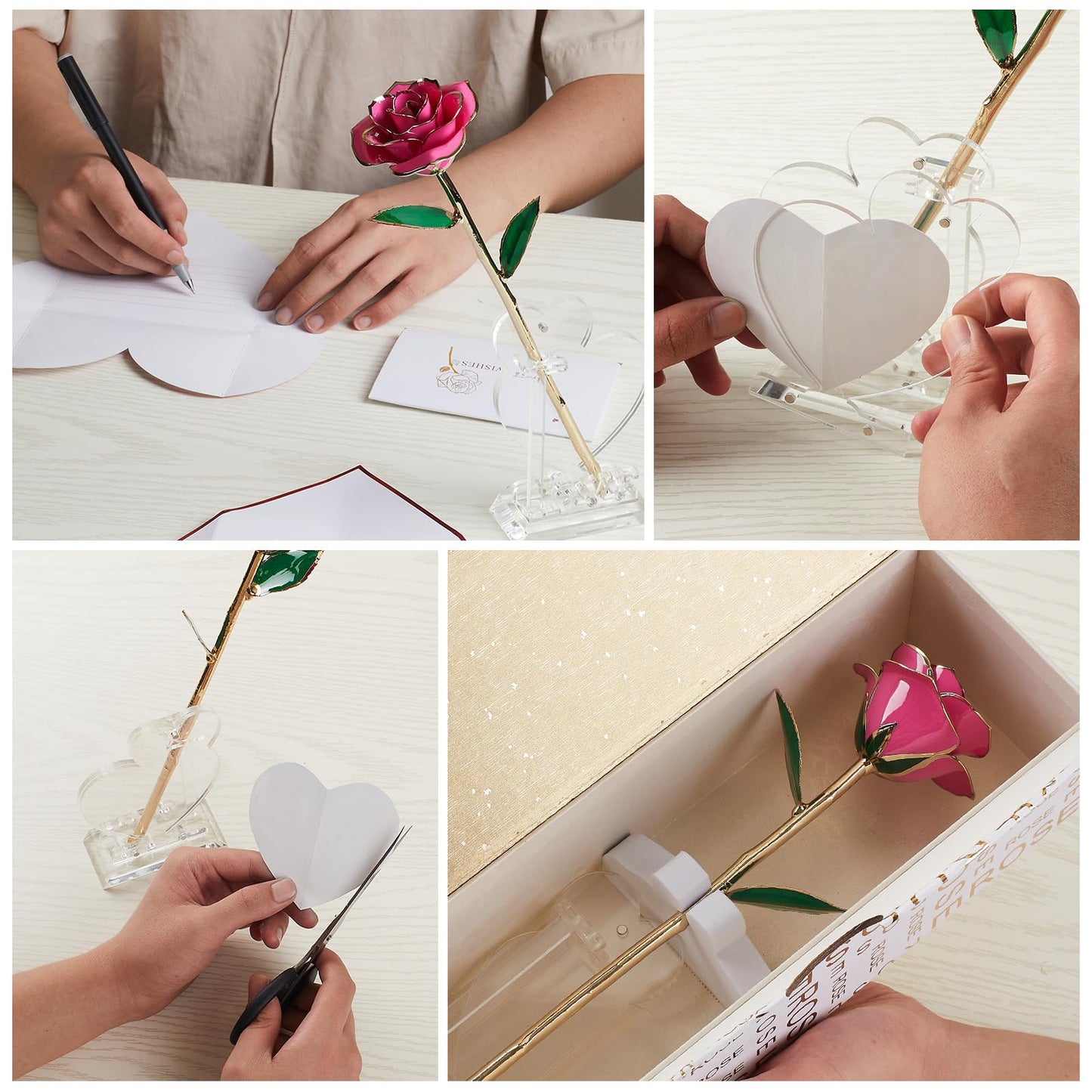 Gold Dipped Real 24K Gold Rose, 1 Pack Infinity Flower Decor Hand Dipped in 24K Romantic Rose Gifts for Women in Her Wife Girlfriend Birthday Anniversary Valentines Mothers Day Christmas(Gold)