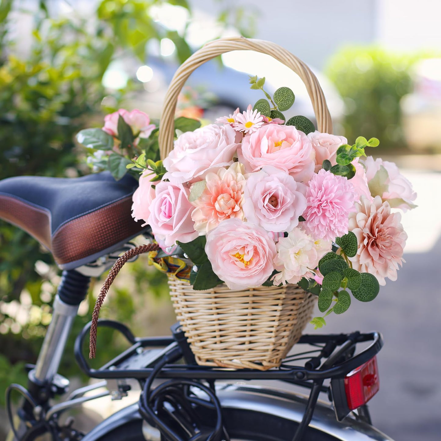 Rose Artificial Flowers Combo Fake Flowers Pink Roses Silk Flowers with Stems for DIY Bridal Wedding Bouquets Centerpieces Arrangements Table Party Baby Shower Home Decor (Champagne Pink)