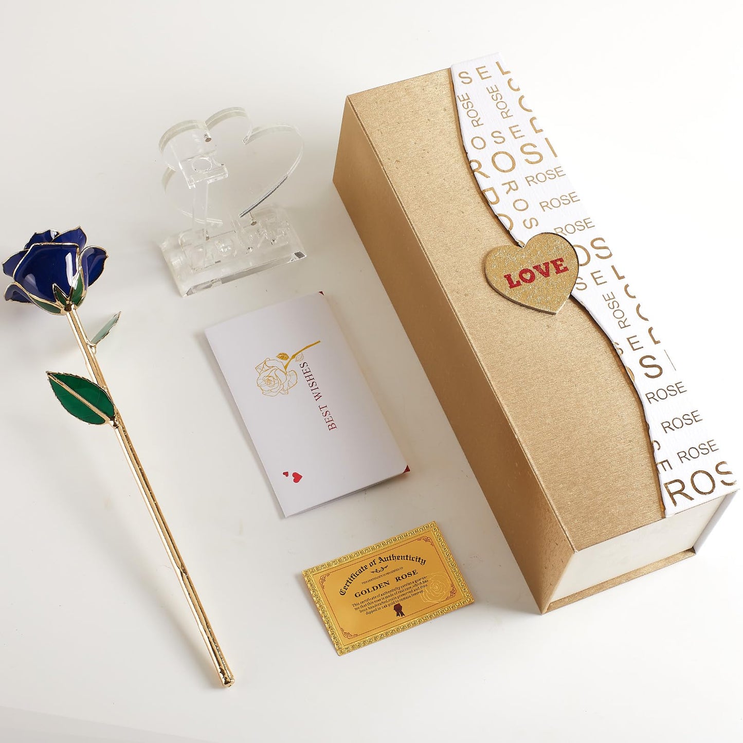 Gold Dipped Real 24K Gold Rose, 1 Pack Infinity Flower Decor Hand Dipped in 24K Romantic Rose Gifts for Women in Her Wife Girlfriend Birthday Anniversary Valentines Mothers Day Christmas(Gold)