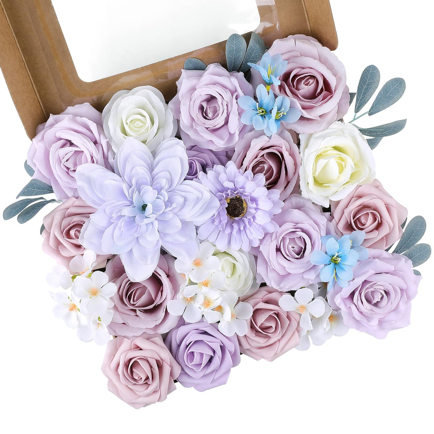 Rose Artificial Flowers Combo Fake Flowers Pink Roses Silk Flowers with Stems for DIY Bridal Wedding Bouquets Centerpieces Arrangements Table Party Baby Shower Home Decor (Champagne Pink)