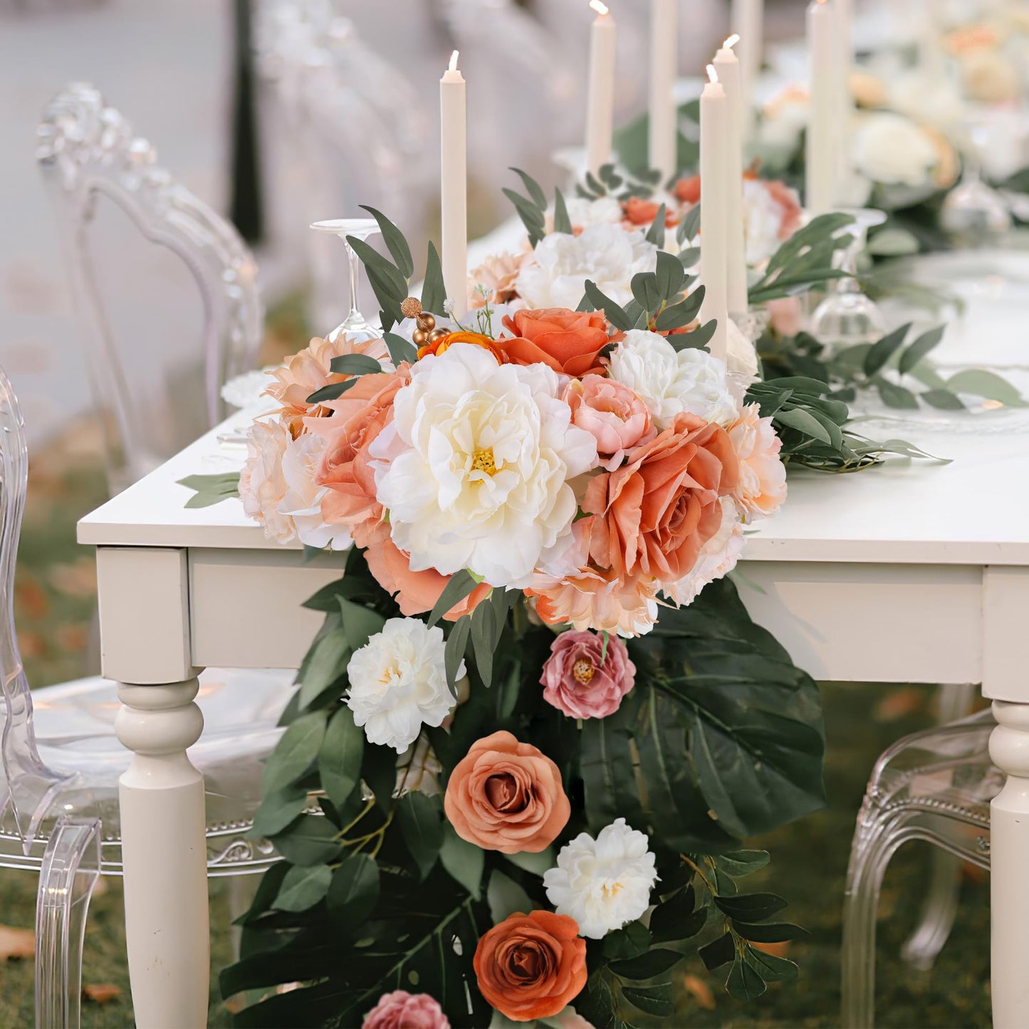 Rose Artificial Flowers Combo Fake Flowers Pink Roses Silk Flowers with Stems for DIY Bridal Wedding Bouquets Centerpieces Arrangements Table Party Baby Shower Home Decor (Champagne Pink)