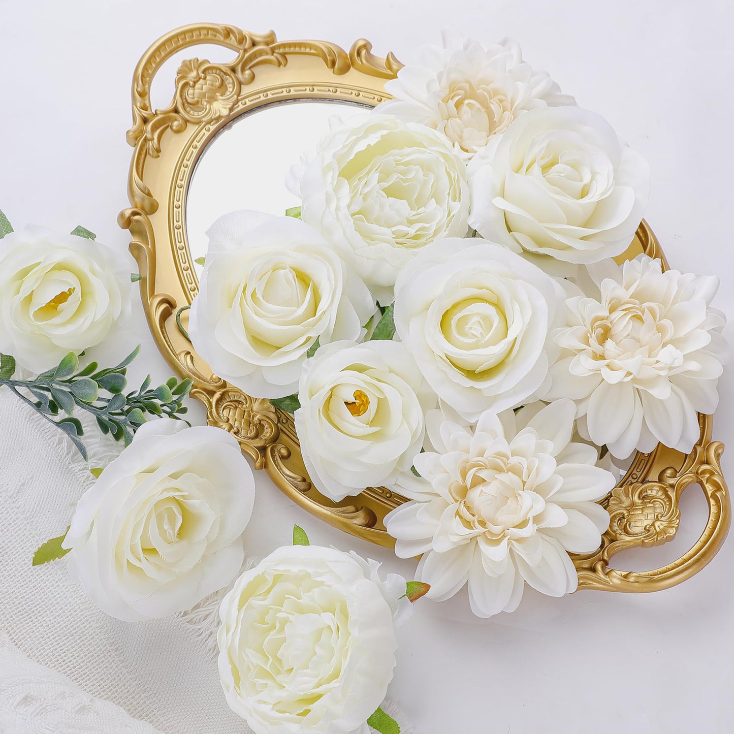 Rose Artificial Flowers Combo Fake Flowers Pink Roses Silk Flowers with Stems for DIY Bridal Wedding Bouquets Centerpieces Arrangements Table Party Baby Shower Home Decor (Champagne Pink)