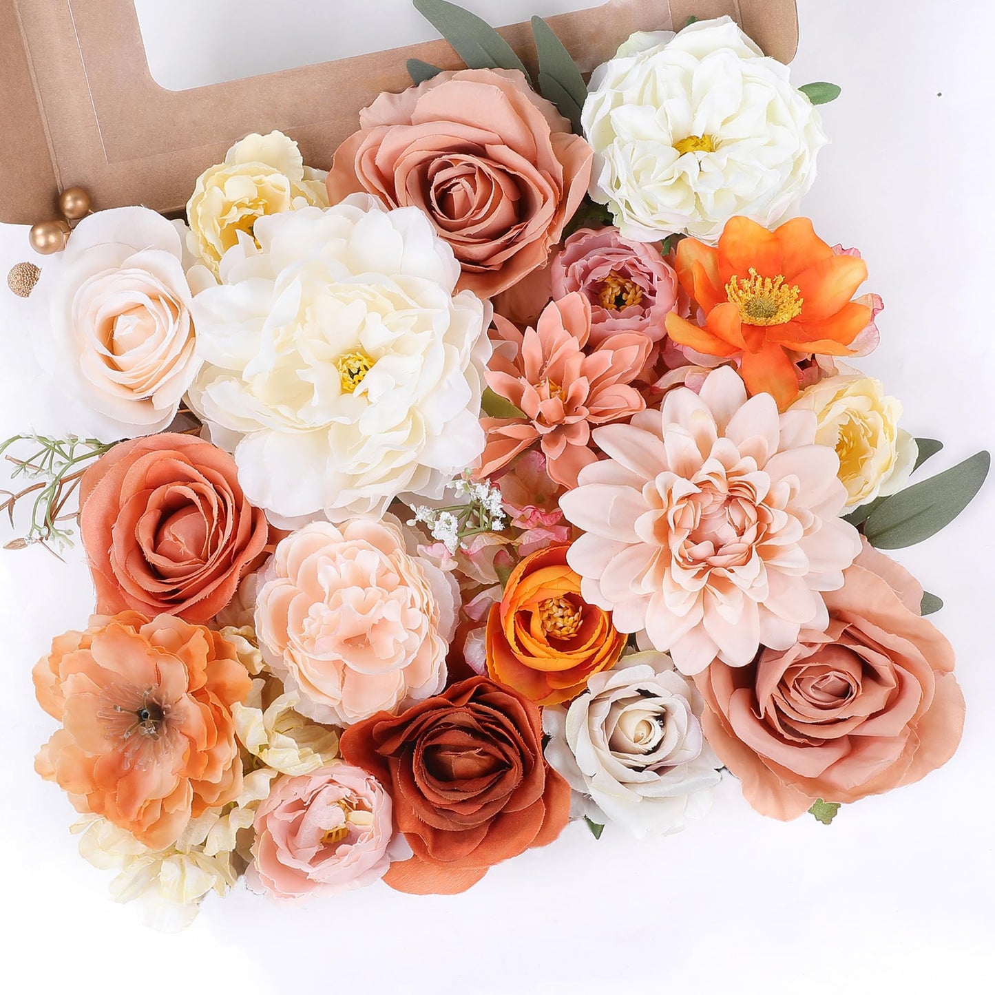Rose Artificial Flowers Combo Fake Flowers Pink Roses Silk Flowers with Stems for DIY Bridal Wedding Bouquets Centerpieces Arrangements Table Party Baby Shower Home Decor (Champagne Pink)