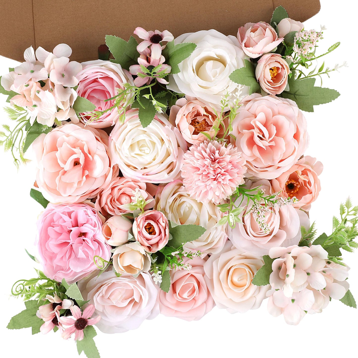 Rose Artificial Flowers Combo Fake Flowers Pink Roses Silk Flowers with Stems for DIY Bridal Wedding Bouquets Centerpieces Arrangements Table Party Baby Shower Home Decor (Champagne Pink)