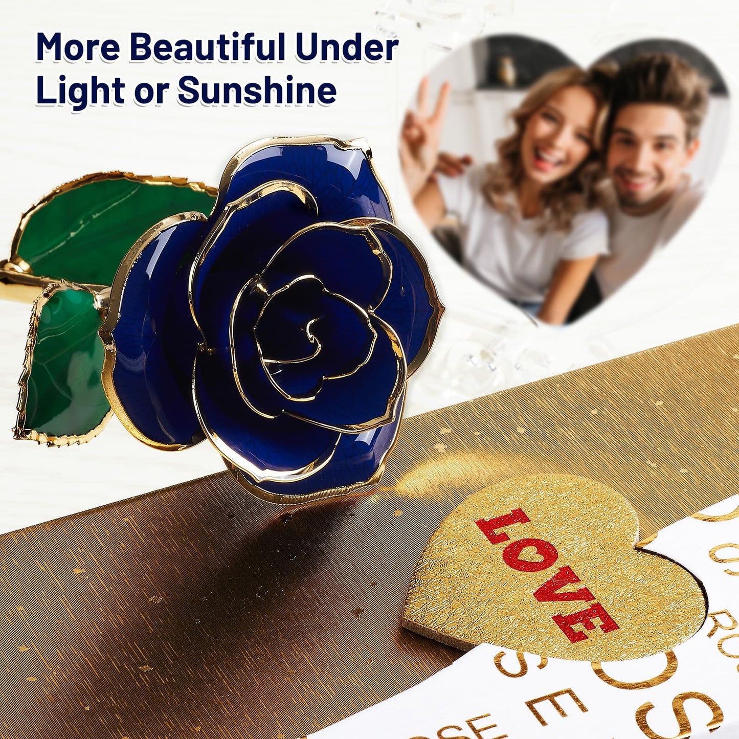 Gold Dipped Real 24K Gold Rose, 1 Pack Infinity Flower Decor Hand Dipped in 24K Romantic Rose Gifts for Women in Her Wife Girlfriend Birthday Anniversary Valentines Mothers Day Christmas(Gold)